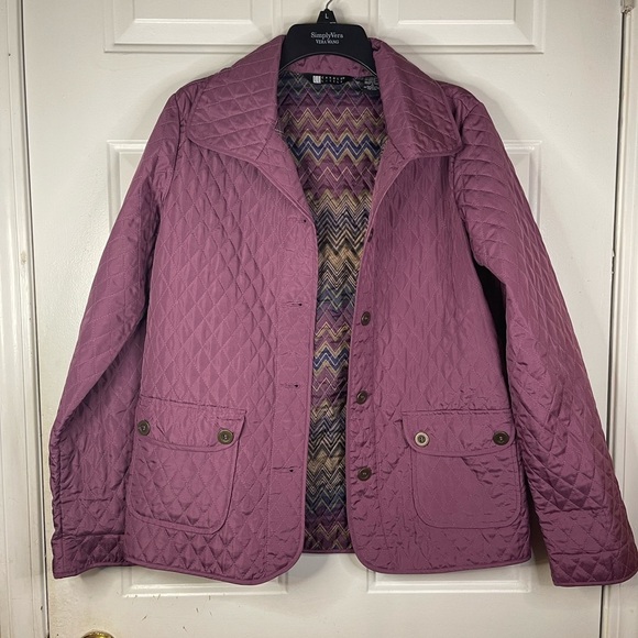 Carole Little Jackets & Blazers - Carole Little purple quilted‎ jacket with pattern on the inside.